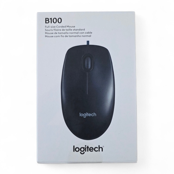 🖱 Logitech B100 Full-Size Corded Mouse – Brand New in Sealed Box - Picture 1 of 4